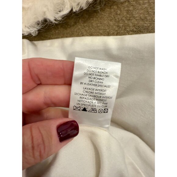 IRO Cidji Shearling Moto Jacket in Brown Wool Blend - Size 2 - Picture 8 of 10